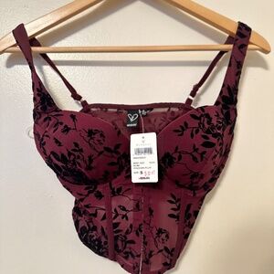 Mauve crop top velvet